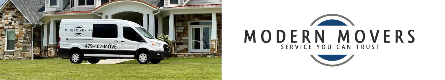 small modern movers van and logo
